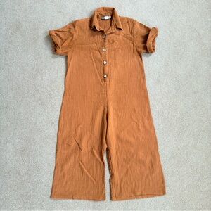Maurie + Eve Orange Cotton Jumpsuit Sz 2 Cottagecore